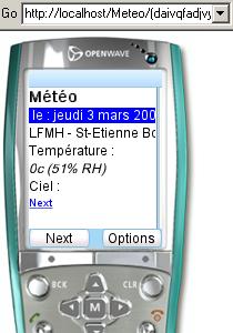 Exemple de projet : publication de la m�t�o sur un t�l�phone mobile...